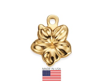 2 Pc Bag of 14K Gold Filled 7.3x10 mm Flower Charms (GFP2099)
