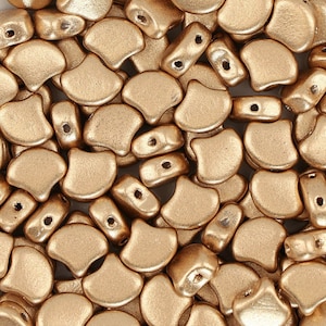7.5x7.5 MM Matubo Ginko™ Czech Glass Beads- Bronze Pale Gold(CH1300050)