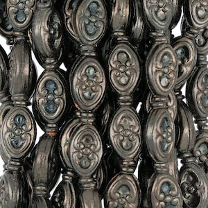 8 Inch Strand 14X8MM Gunmetal Colored Oval Metal Beads(BMM520406)