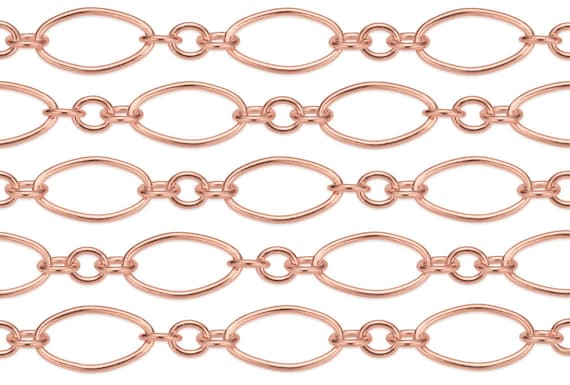 14K Rose Gold Filled Chain: Long and Short Links, Bulk Jewelry Supplies