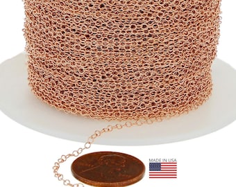 1.6x2.1 mm 14K Rose Gold Filled Cable Chain (RGF1318) Price Per Foot