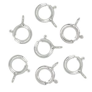 5.5mm Sterling Silver Spring Ring Clasps with Open Ring (5 Pcs)
