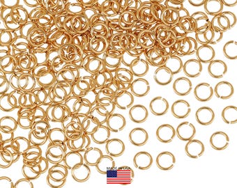 Anillos de salto abiertos rellenos de oro de 14 quilates, calibre 22, 4 mm, 20 unidades (GF22GOJR04)