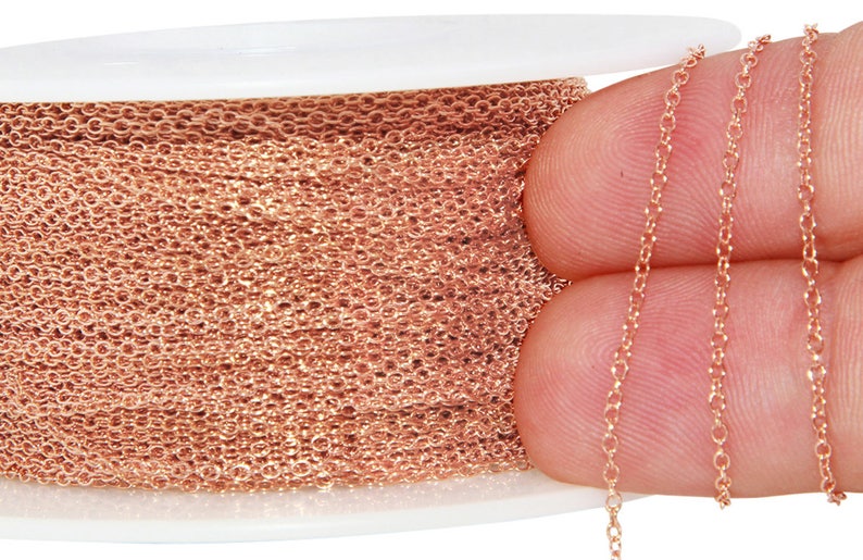 1 FT 1.2X1.4 Mm 14K Rose Gold Filled Bulk Chain 30 Gauge Etsy