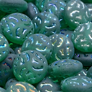 9 Pcs 14mm Lentil Pressed Czech Glass Beads -Emerald Green(CH9001102)