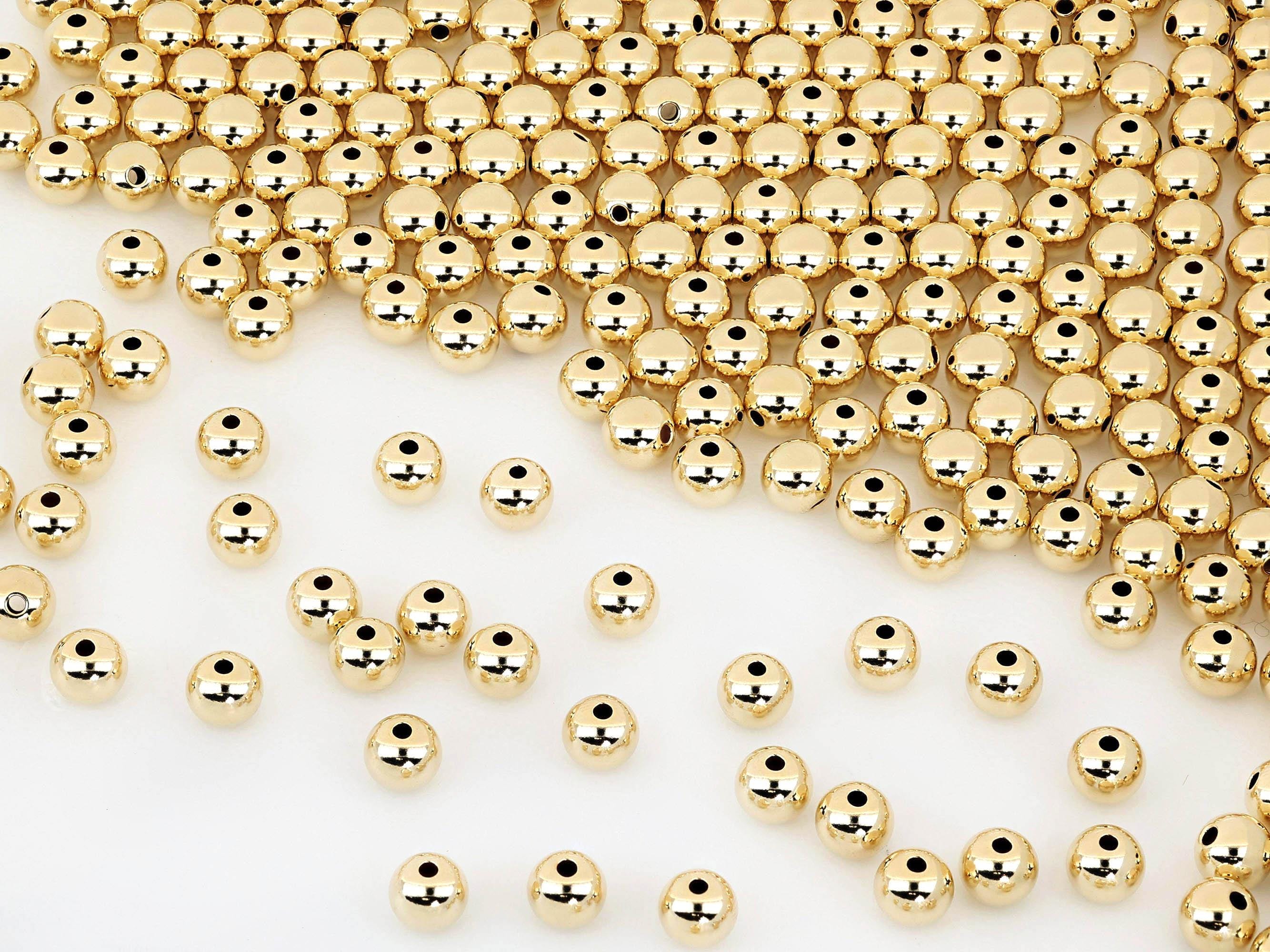 Perline Rotonde Senza Cuciture In Oro 14k: 2 Mm O 2,5 Mm, Prodotte