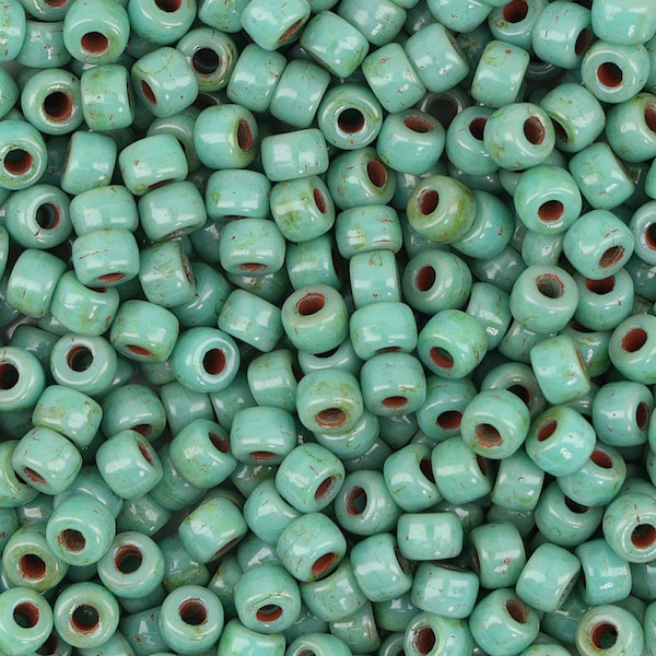 Matubo™ 6/0 Seed Beads - Turquoise Green Travertin Dark(CH1900019)