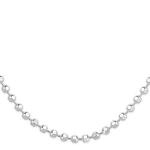 1 mm 925 Sterling Silver Diamond Cut Ball Chain Necklace 16 To 20 Inch Length (SSN100150)