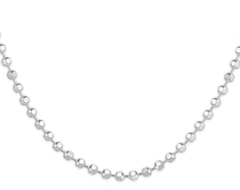 Collar con cadena de bolas de plata de ley de 1 mm con corte de diamante (SSN100150)