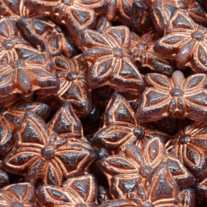 10 Pcs 15x12mm Butterfly Pressed Czech Glass Beads -Smoky Copper(CH7402108)