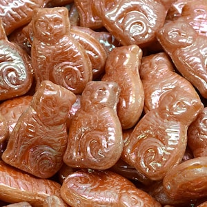 8 Pcs 17x11mm Cat Pressed Czech Glass Beads -Rust Orange(CH7405109)