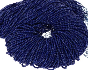 15 IN 2 mm Lapis Round Faceted Beads (LP100129)