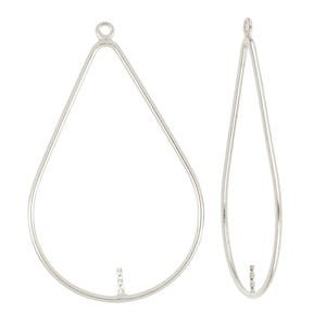 1 Pair Bag of 38x25 mm Sterling Silver Teardrop Drops With Peg (SS4001347)