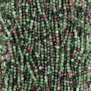 15 IN Strand of 2 MM Zoisite Ruby Round Faceted Beads(ZS100109)