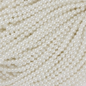 15 IN Strand Of 4 mm White Faux Pearl Beads(MMP100133)