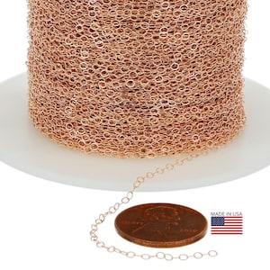 1.6x2 mm 14K Rose Gold Filled Flat Cable Chain (RGF1020F) Price Per Foot