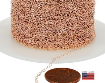 1.6x2 mm 14K Rose Gold Filled Flat Cable Chain (RGF1020F) Price Per Foot