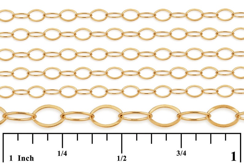 3x4 mm 14K Gold Filled Flat Cable Chain GF1808F image 3