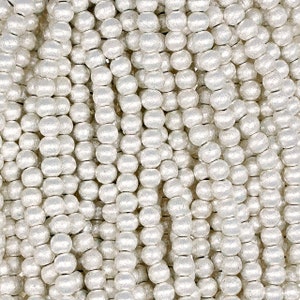 8 Inch Strand 6.3MM Silver Colored Brushed Round Metal Bead(BMS520601)