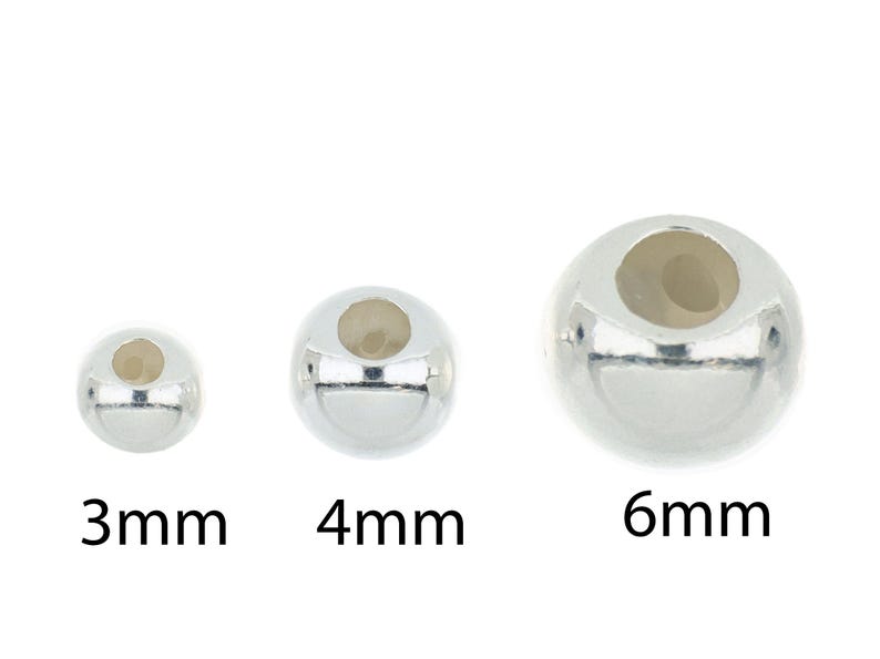 10 Pcs 3 mm Sterling Silver Silicone Beads (SS550102) image 2