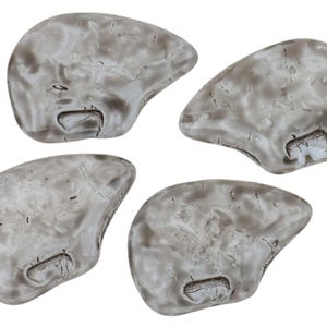 Polar Bear Czech Glass Beads 12x18mm 7pcs- Marbled Gray & White (CH7400121)