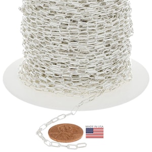 Sterling Silver Paper Clip Chain: Bulk Jewelry Making Supplies