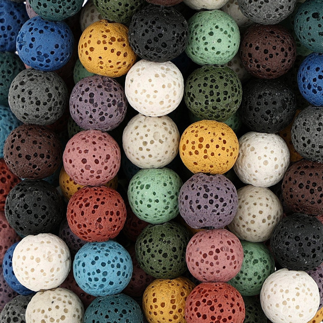15 in Strand of 10MM Dyed Lava Rock Round Beads Multicolor(lv101012) - Etsy