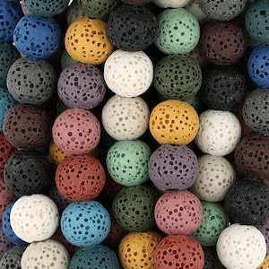 15 In Strand of 10MM Dyed Lava Rock Round Beads Multicolor(LV101012)