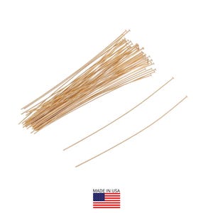10 Pcs 2 Inch 26 Gauge 14K Gold Filled Head Pins (GF26G20H10)