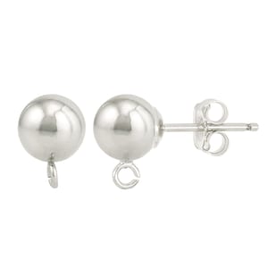 6mm Sterling Silver Ball Earring Post (SS4001605) Priced Per Pair