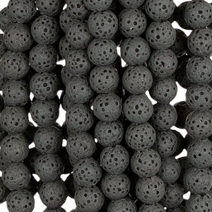 15 In Strand of 6MM Dyed Lava Rock Round Beads Gray(LV100604)