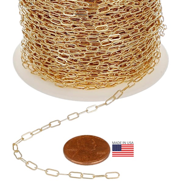 2,6 x 5,9 mm 14 kt gold filled plat getrokken ketting (GF2505DF) in bulk te voet