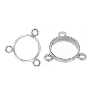 1 Pair Bag of 6 mm Sterling Silver Bezel "Y" Connectors (SS4001398)