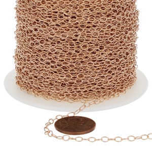 3x4 mm 14K Rose Gold Filled Cable Chain Bulk (RGF1808) Price Per Foot