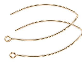 1 Pair 32 mm 14K Gold Filled V Shape Ear Wires (GF4001423)
