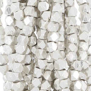 8 Inch Strand 3x2.7MM Faceted Silver Colored Beads(BMS520305)