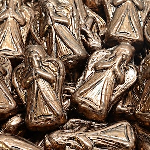 6 Pcs 23x13mm Angel Pressed Czech Glass Beads -Metallic Bronze(CH8100108)