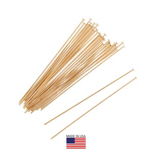14k Gold Filled Head Pins: 24 Gauge, 1.5 Inch (10 Pieces)