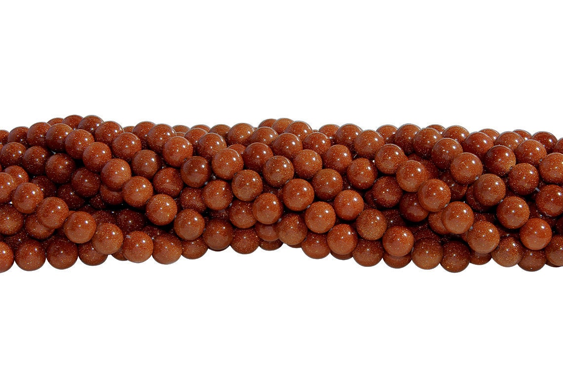 Goldstone Approx 32 beads 237054005 Hole 1 mm 12mm Round Beads 14.5 Inch Full strand