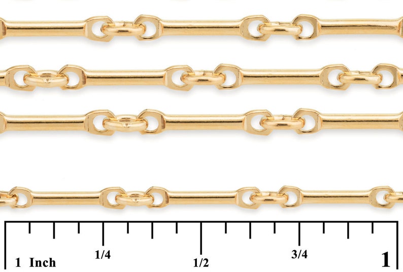 1 FT 8.5 Mm 14K Gold Filled Bar Chain 19 Gauge GF567 Etsy