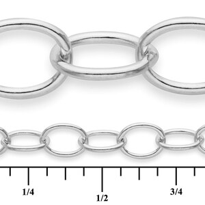 3 x 4 mm mellanstor kabelkedja i sterlingsilver (SS1808) Pris per fot bild 4