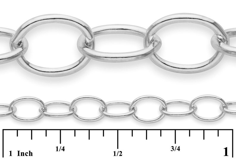 3 x 4 mm mellanstor kabelkedja i sterlingsilver (SS1808) Pris per fot bild 4