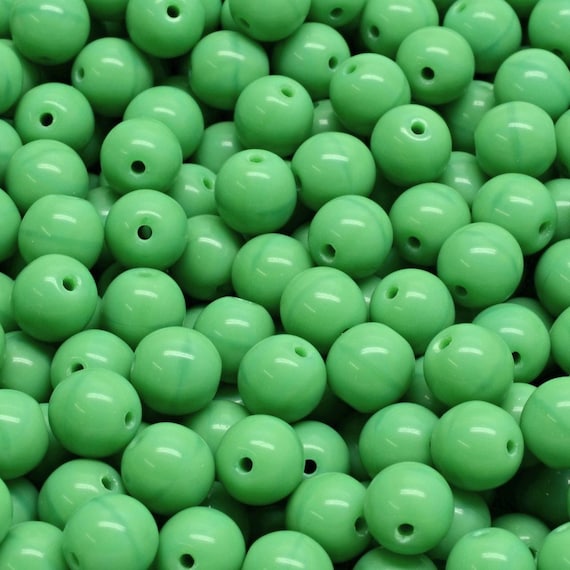 21 Pcs 6mm Czech Round Druck Glass Beads -green(ch6106115)