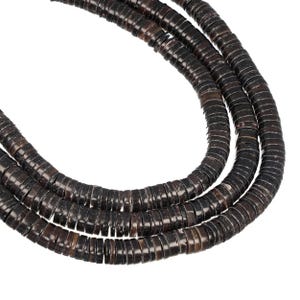Schwarze Heishi-Perlen aus Muschelschalen – 10 mm