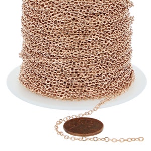 2.1x2.7 mm 14K Rose Gold Filled Flat Bulk Cable Chain (RGF1916F) Priced Per Foot