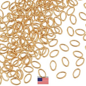 14K Gold Filled Oval Jump Rings 3.5X5.3mm 22 Gauge 10Pcs (GF4003001)