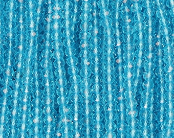 Perle di vetro sfaccettato Rondelle 4 mm azzurro cielo