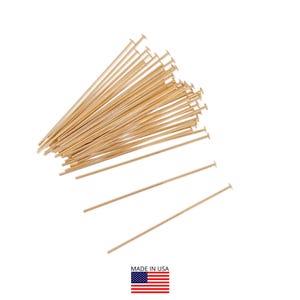 10 Pcs 24 Gauge 1 Inch 14K Gold Filled Head Pin (GF24G10H10)