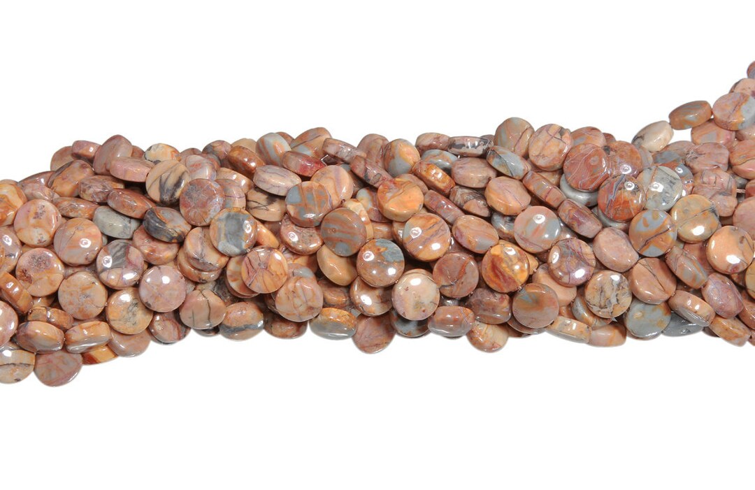 15 IN Strand 12 Mm Venus Jasper Natural Coin Shaped Smooth Gemstone ...