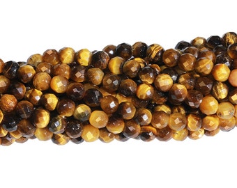 15 IN Strand Of 4 MM Tiger Eye Round Faceted Gemstone Beads (TGERNF0004)